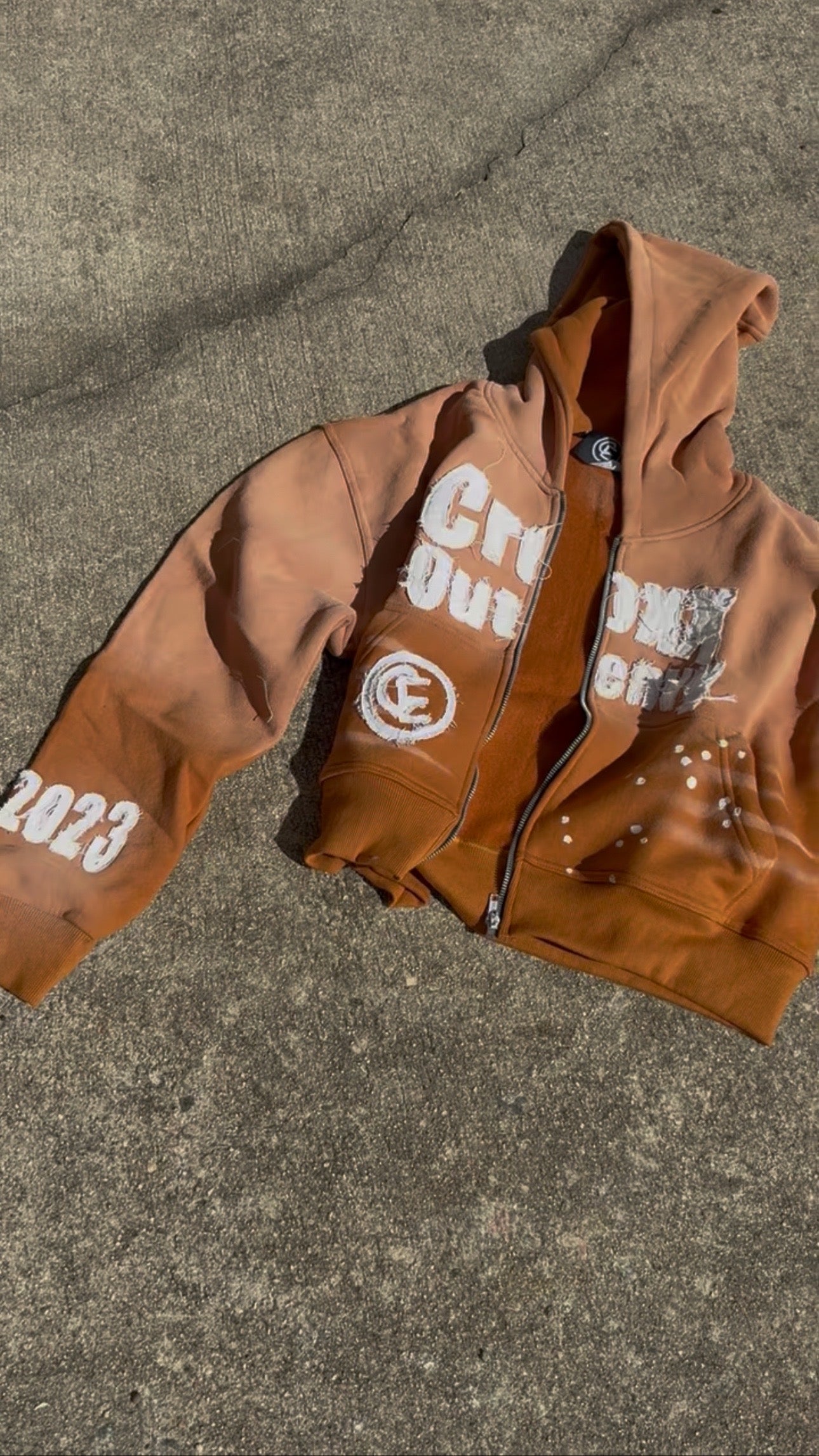 Brown “ croxxoutenvy “ zip up