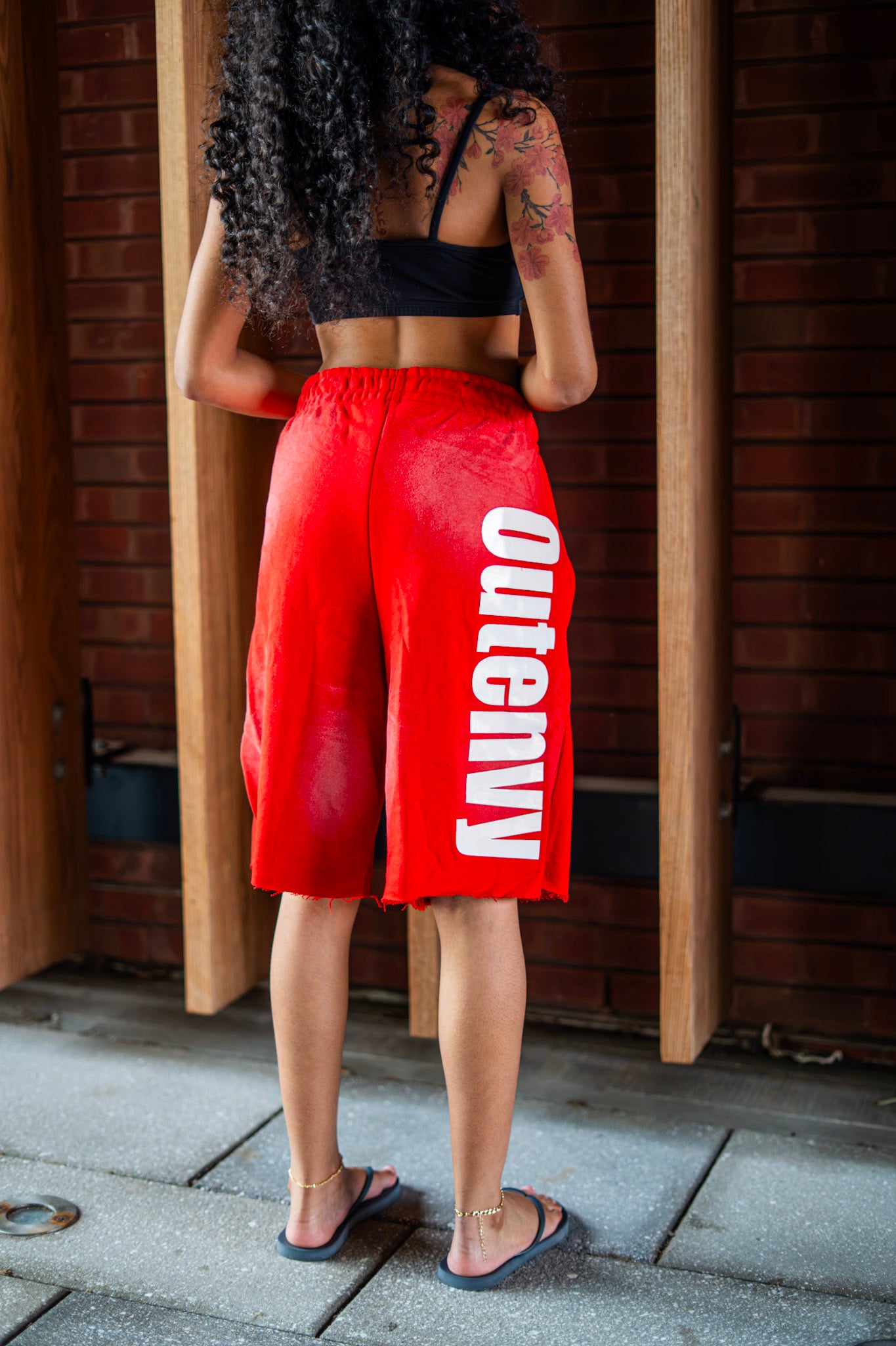 Red & white shorts
