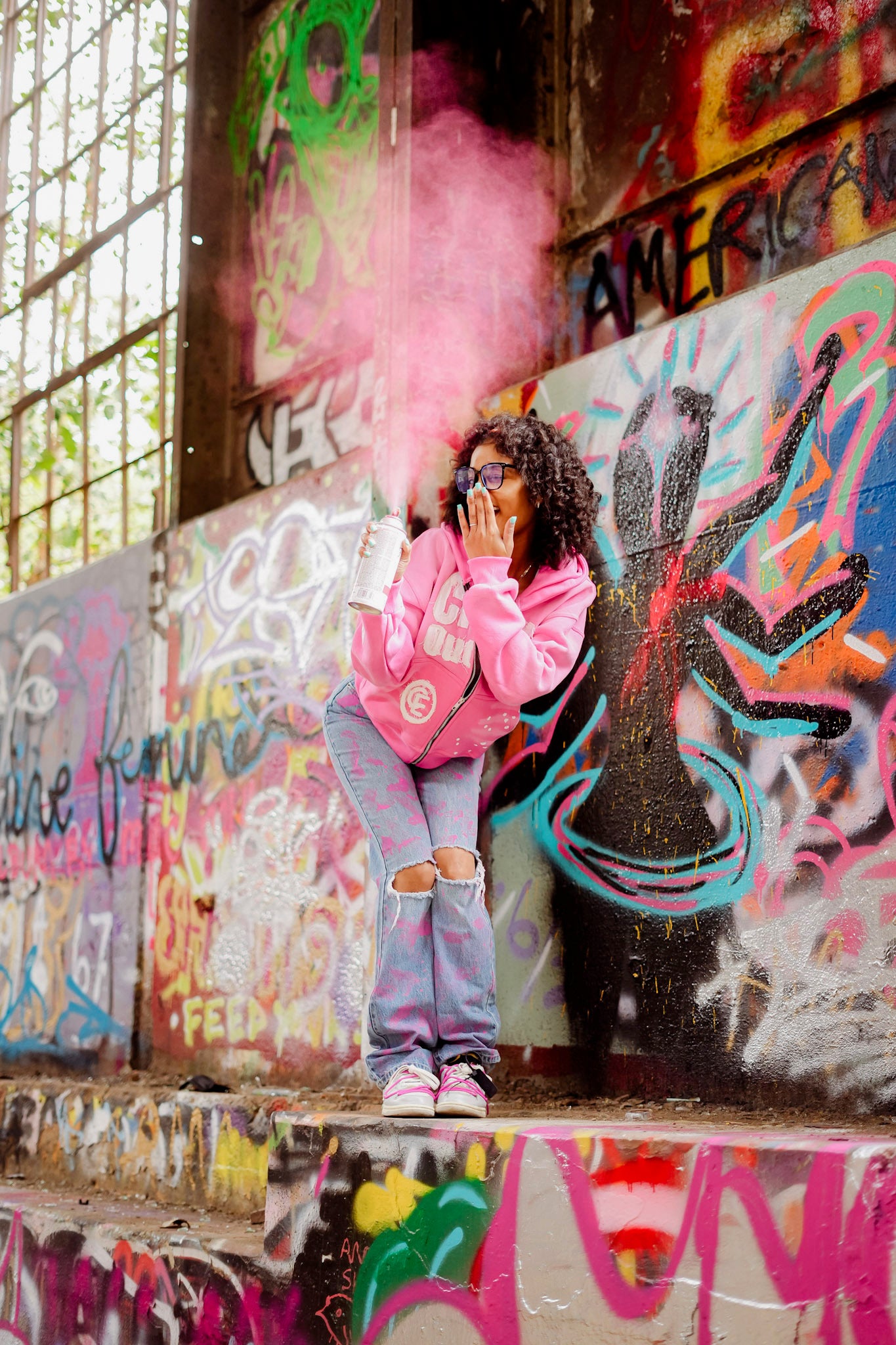 Pink “ croxxoutenvy “ zip up
