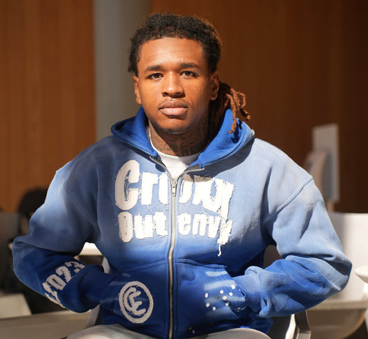 Blue “ croxxoutenvy “ zip up