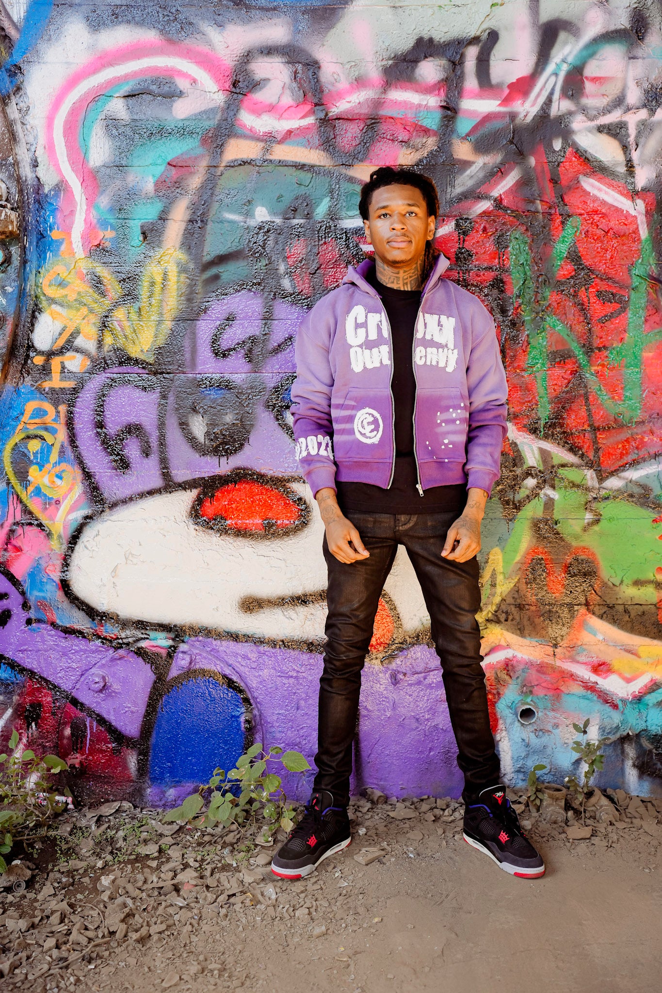 Purple” croxxoutenvy “ zip up