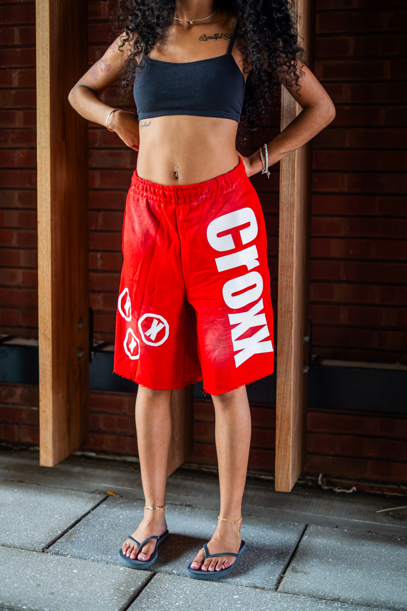 Red & white shorts