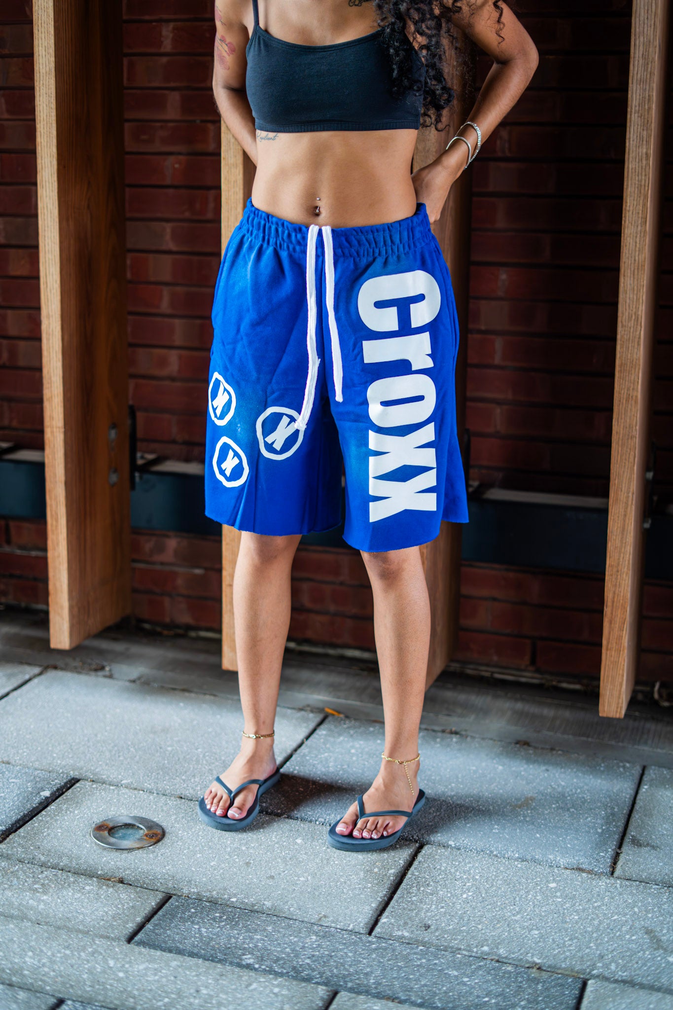 Blue & white shorts
