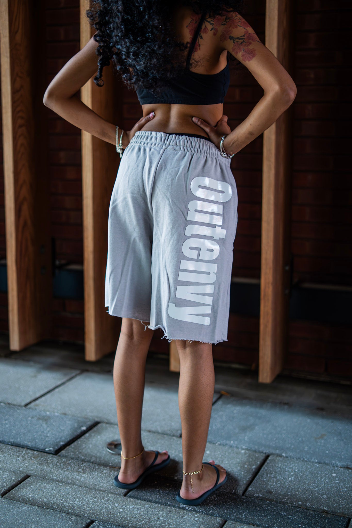 Gray & white shorts