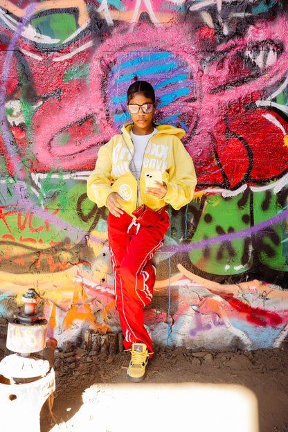 Yellow “ croxxoutenvy “ zip up
